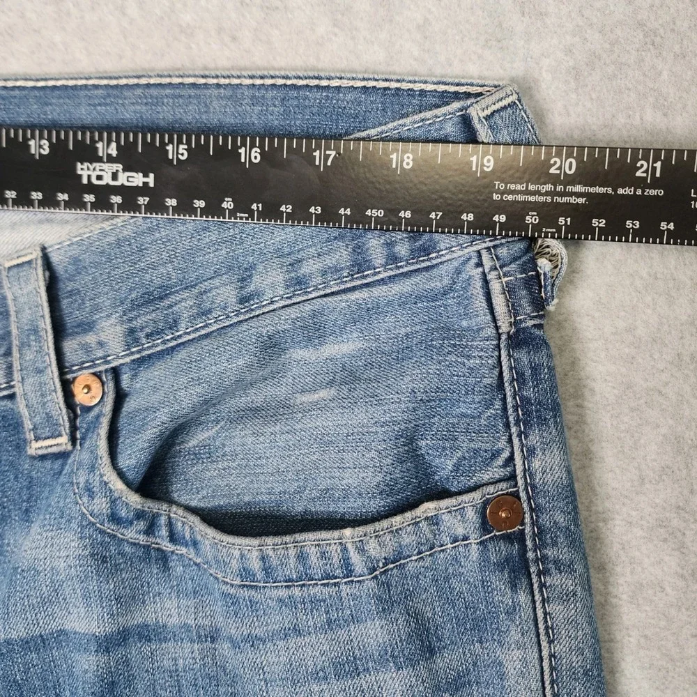True Religion Jeans Mens 38 Blue Section Straight White Stitch Made in USA Y2K